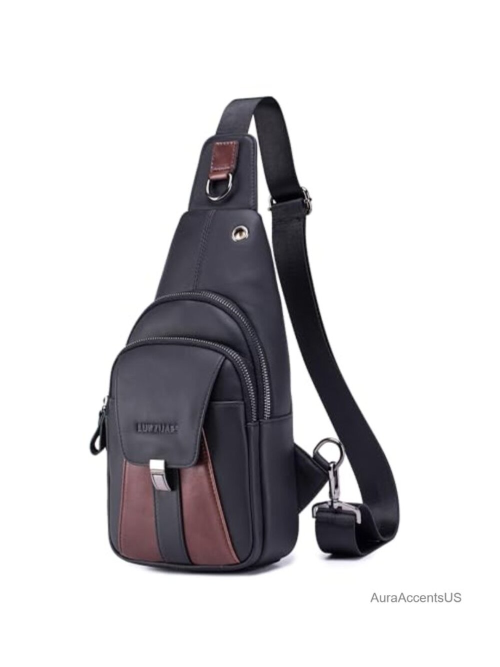 Genuine Leather Sling Bag Crossbody Chest Pack Travel Daypack